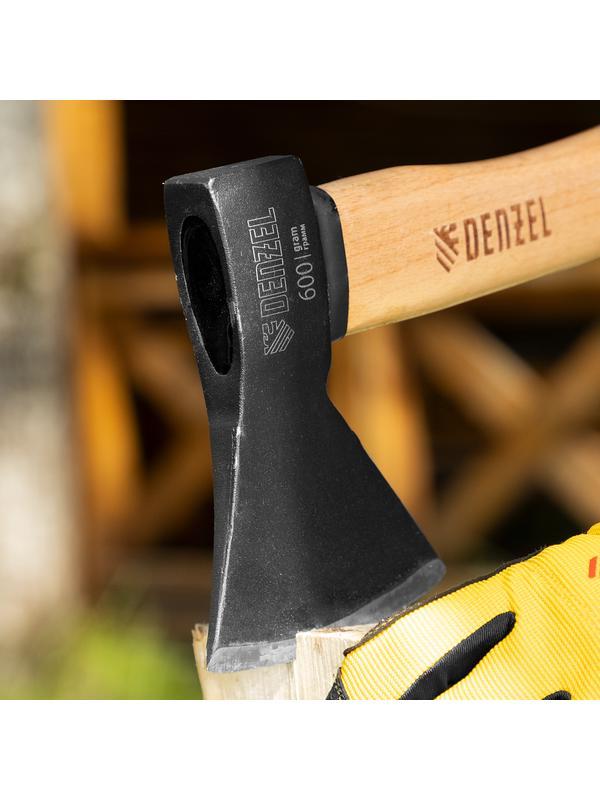 Топор, 600 г, кованый, буковое топорище Denzel