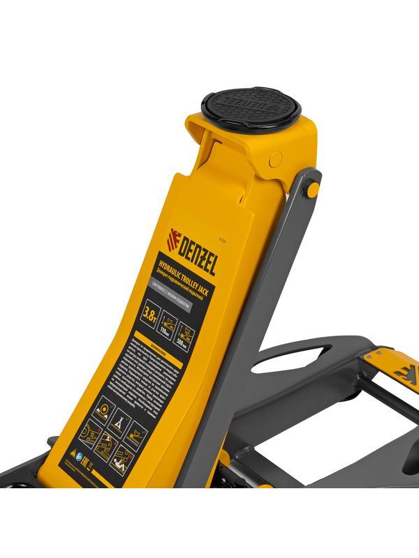 Домкрат гидравлический подкатной, 3,8 т, 110-580 мм, быстрый подъем, низкий подхват, проф. Denzel
