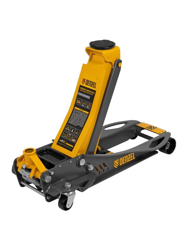 Домкрат гидравлический подкатной, 3,8 т, 110-580 мм, быстрый подъем, низкий подхват, проф. Denzel