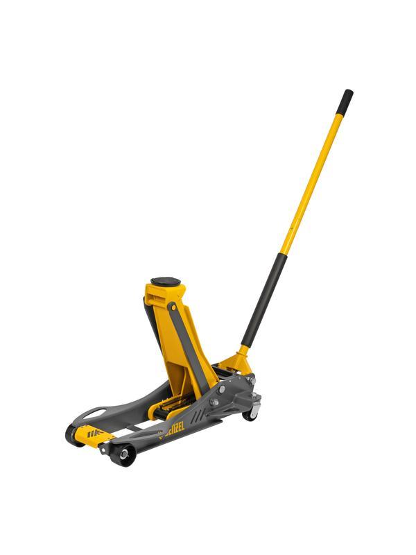 Домкрат гидравлический подкатной, 3,8 т, 110-580 мм, быстрый подъем, низкий подхват, проф. Denzel