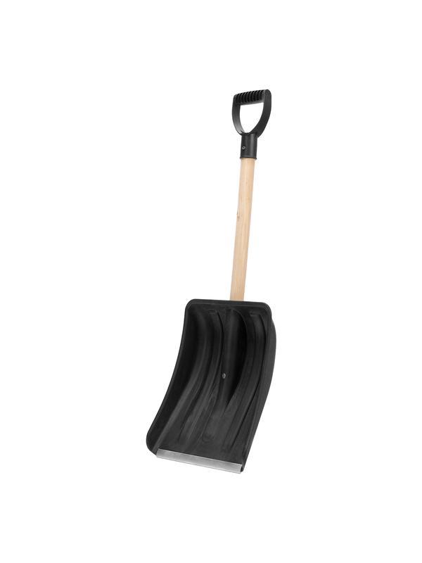 Лопата для уборки снега пластиковая, 275 х 365 х 865 мм, деревянный черенок, Sparta