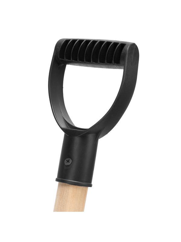 Лопата для уборки снега пластиковая, 275 х 365 х 865 мм, деревянный черенок, Sparta