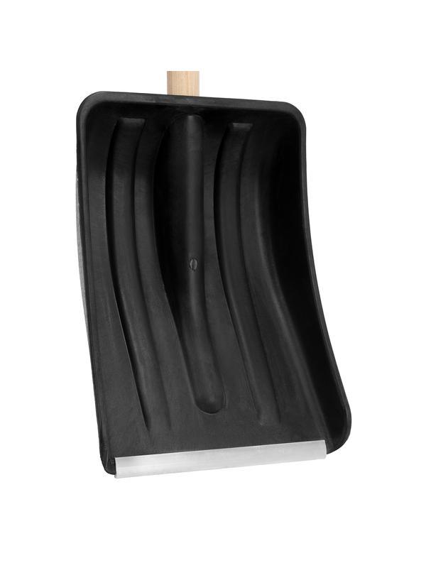 Лопата для уборки снега пластиковая, 275 х 365 х 865 мм, деревянный черенок, Sparta