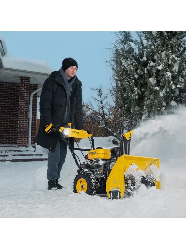 Бензиновая снегоуборочная машина SB 560 LP, 212 cc, электростартер, фара Denzel