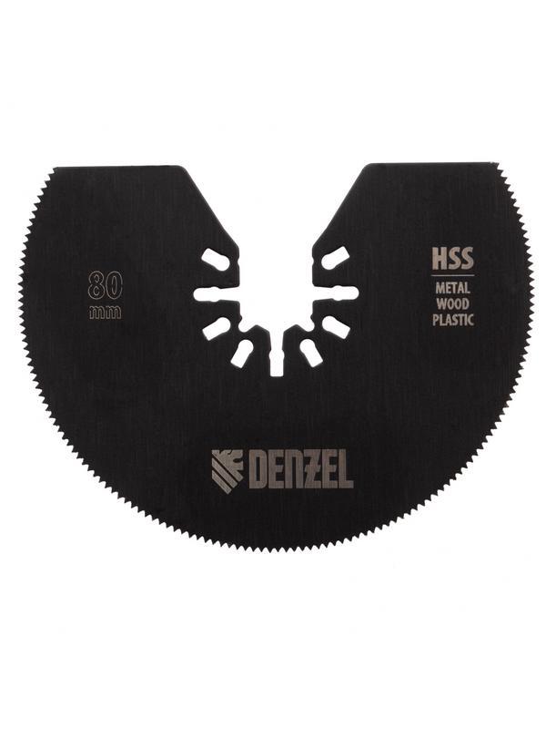 Насадка для МФИ отрезная полукруг, HSS, по металлу и дереву, 80 мм х 1,2 мм, мелкий зуб Denzel