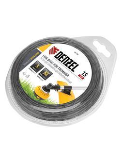 Леска для триммера двухкомпонентная, квадратная 3 мм x 15 м Extra cord Denzel