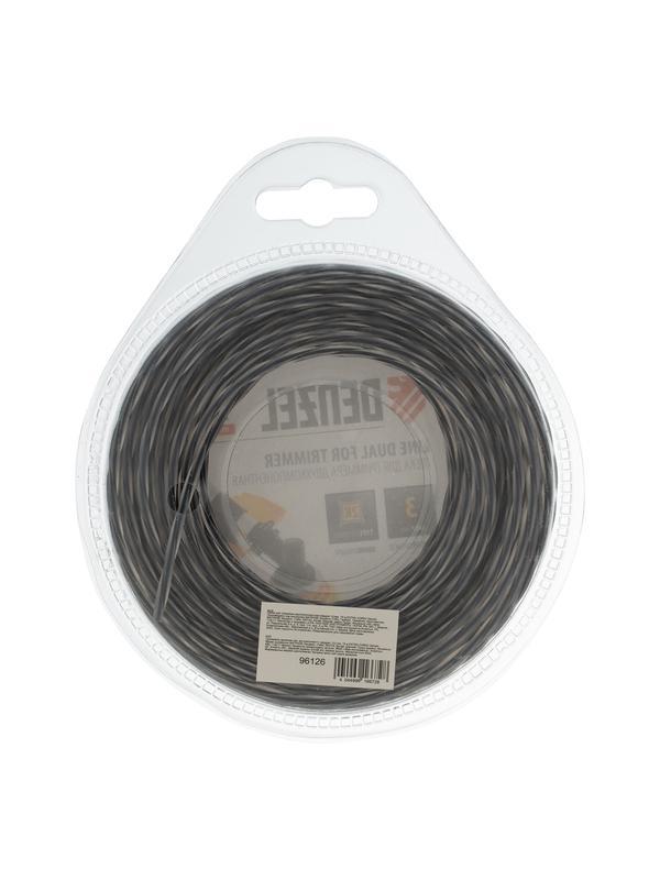 Леска для триммера двухкомпонентная, квадратная 3 мм x 15 м Extra cord Denzel