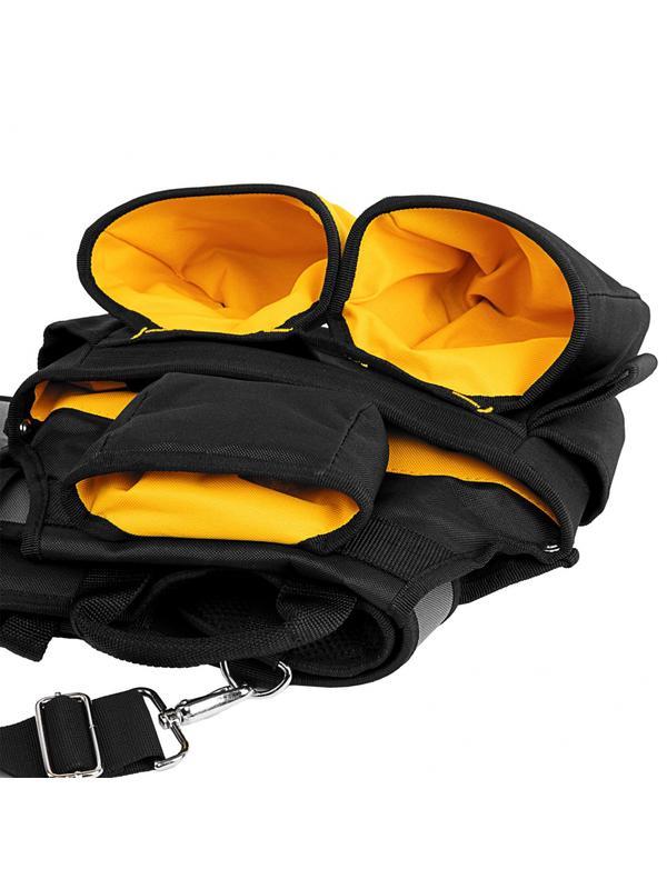 Пояс монтажника усиленный, с лямками, сумки поясные, держатель для молотка// Denzel