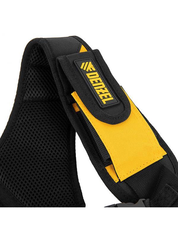 Пояс монтажника усиленный, с лямками, сумки поясные, держатель для молотка// Denzel