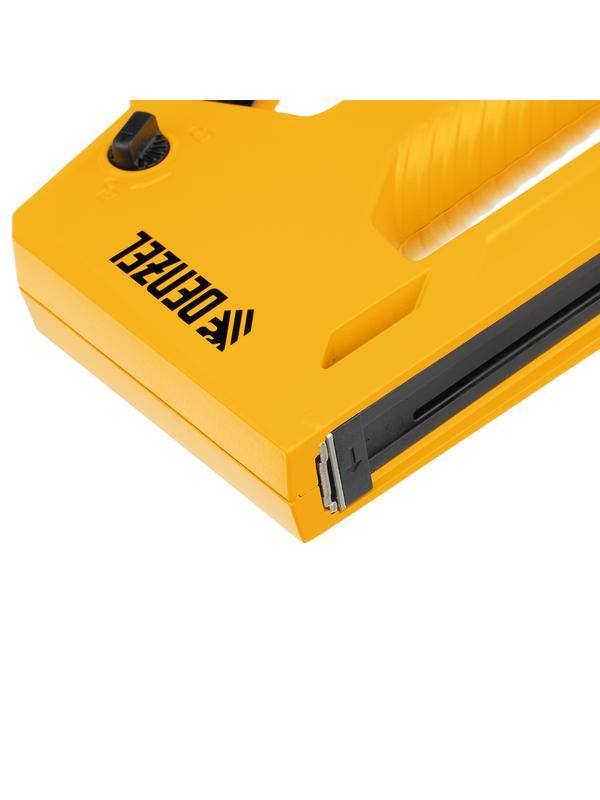 Степлер мебельный, алюминиевый корпус, тип 53, 6-14 мм, тип 300, 15 мм, тип 500, 15 мм Denzel