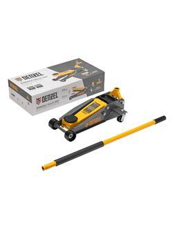 Домкрат гидравлический подкатной, 3 т, 125-470 мм, быстрый подъем, проф. Denzel