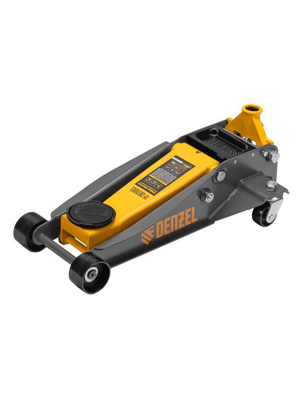 Домкрат гидравлический подкатной, 3 т, 125-470 мм, быстрый подъем, проф. Denzel