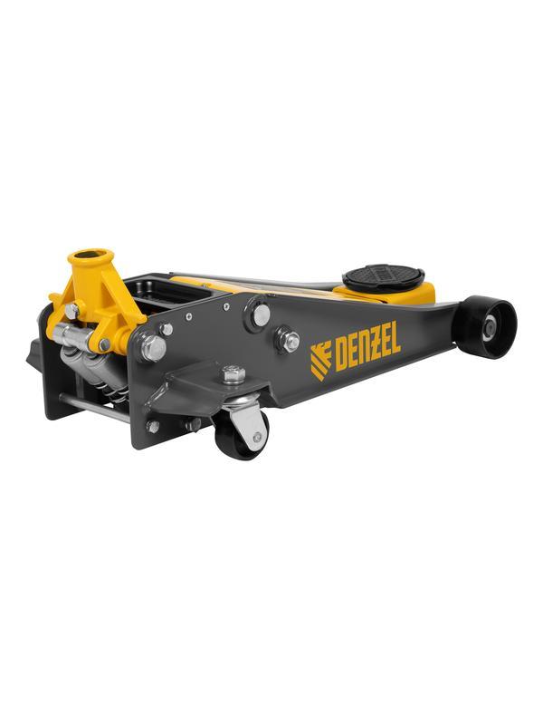 Домкрат гидравлический подкатной, 3 т, 125-470 мм, быстрый подъем, проф. Denzel