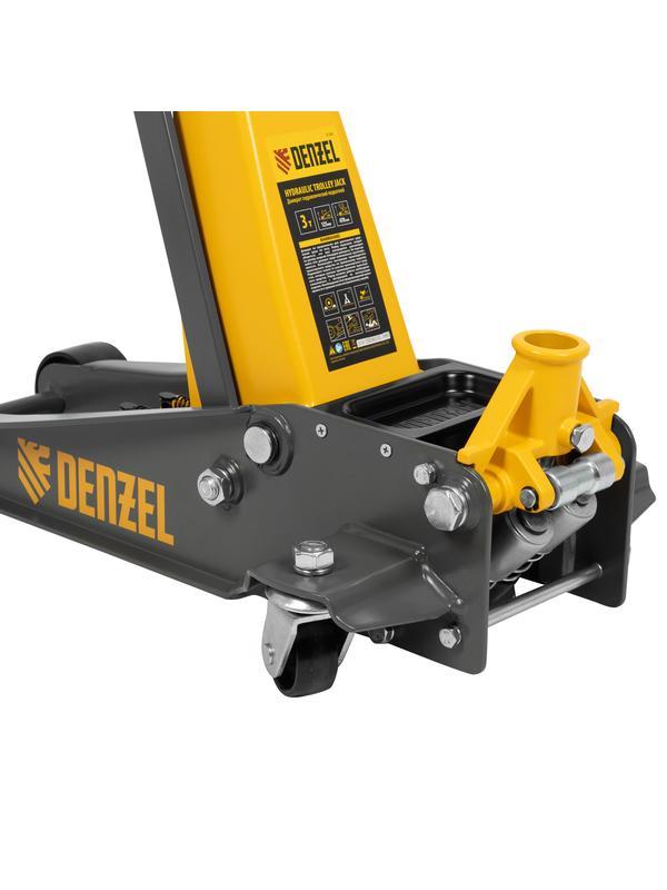 Домкрат гидравлический подкатной, 3 т, 125-470 мм, быстрый подъем, проф. Denzel