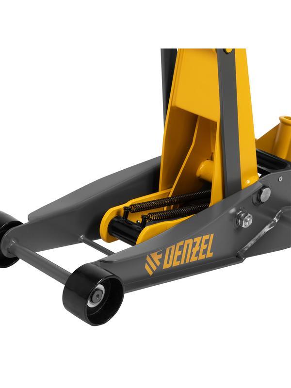 Домкрат гидравлический подкатной, 3 т, 125-470 мм, быстрый подъем, проф. Denzel
