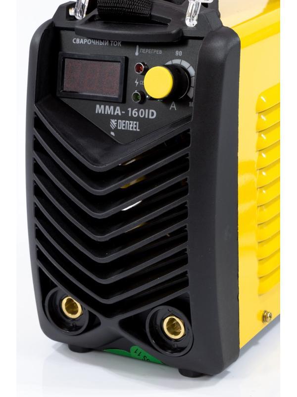 Аппарат инверторный дуговой сварки ММА-160ID, 160 А, ПВР 60%, диаметр электрода 1.6-3.2 мм, провод 2 м Denzel