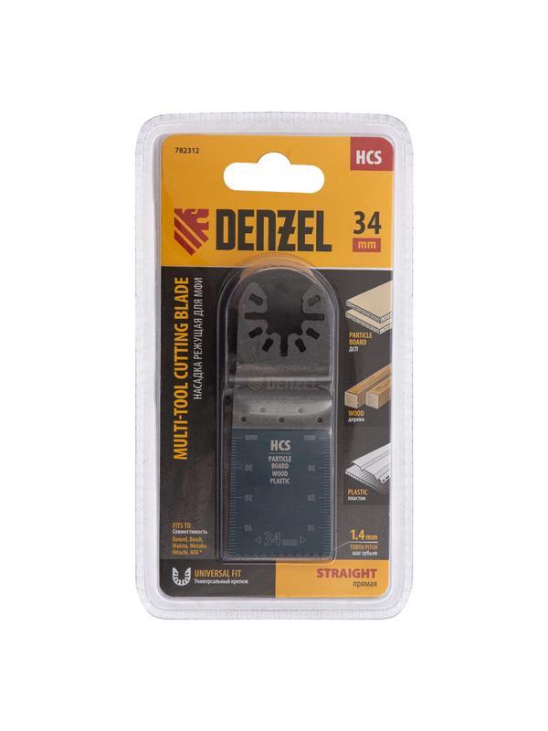 Насадка для МФИ режущая пазовая прямая, HCS, по дереву, 34 х 1.4 мм, мелкий зуб Denzel