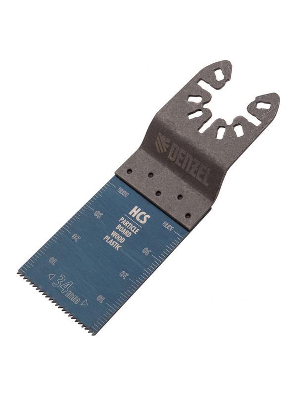 Насадка для МФИ режущая пазовая прямая, HCS, по дереву, 34 х 1.4 мм, мелкий зуб Denzel