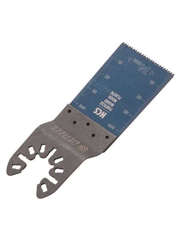 Насадка для МФИ режущая пазовая прямая, HCS, по дереву, 34 х 1.4 мм, мелкий зуб Denzel