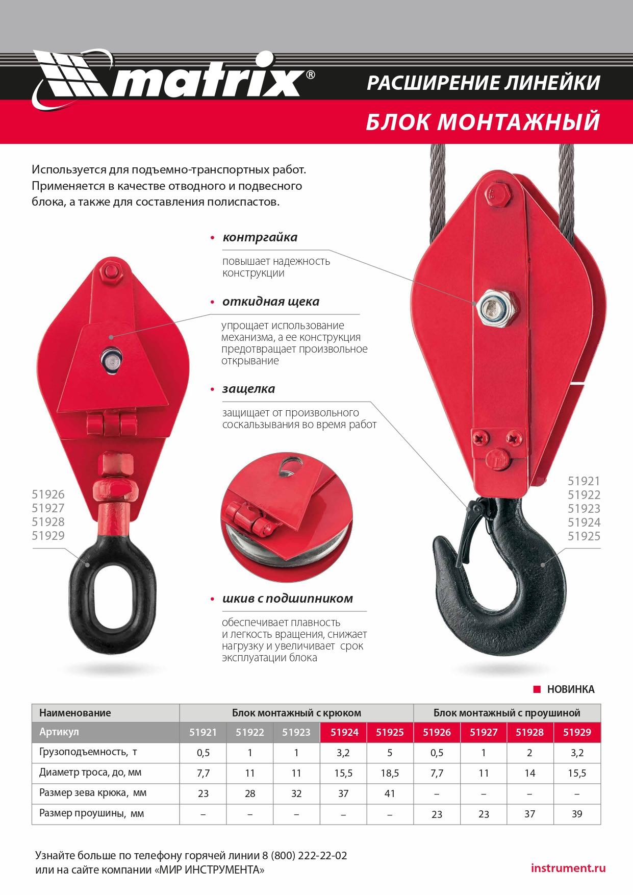 Блок монтажный с проушиной, 2  т Matrix