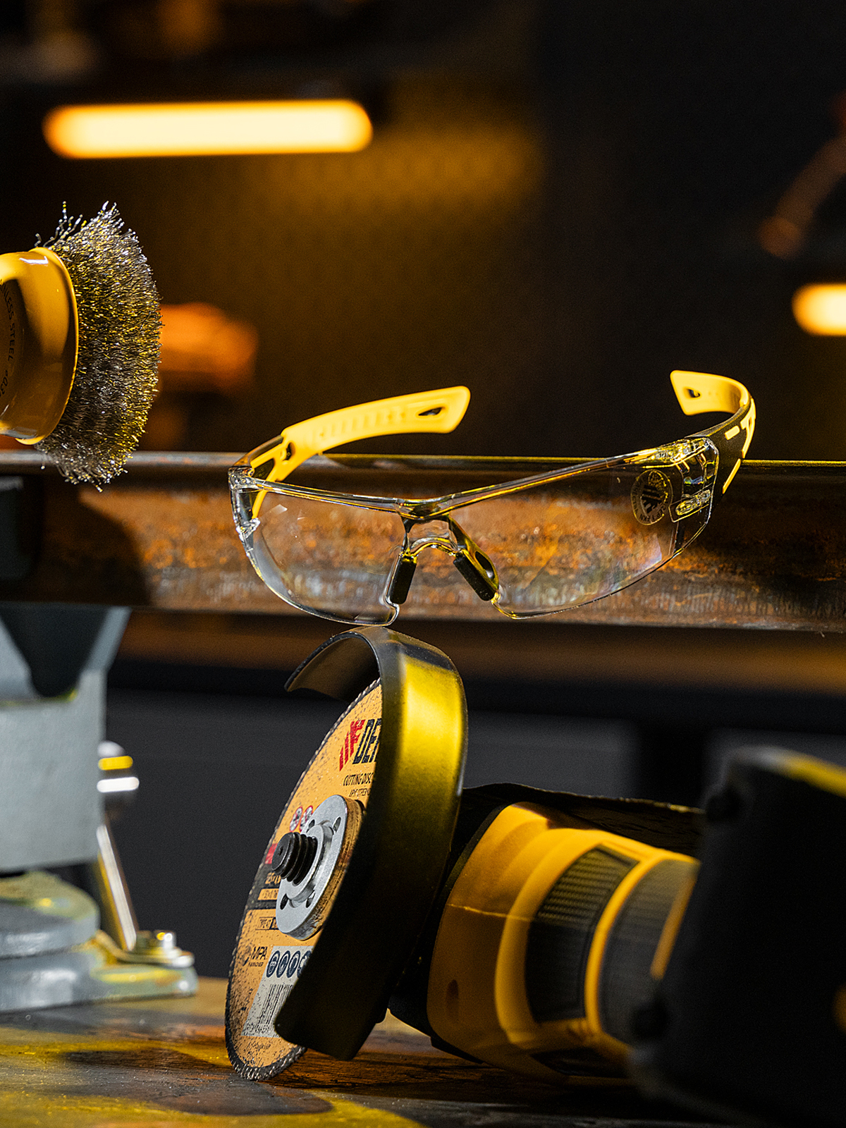 Очки защитные открытые, поликарбонатные, прозрачная линза, 2х комп.дужки Denzel