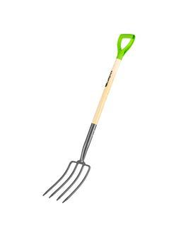 Вилы 4-рогие, огородные, кованые, 195х295х1165 мм, деревянный лакированный черенок Сибртех