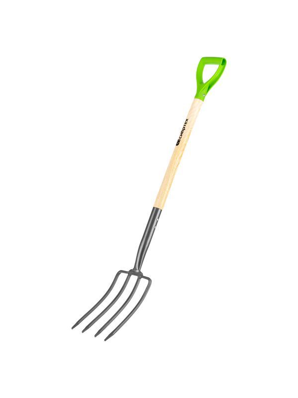 Вилы 4-рогие, огородные, кованые, 195х295х1165 мм, деревянный лакированный черенок Сибртех