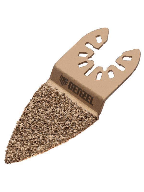 Насадка для МФИ шлифовальная двусторонняя дельта, узкая, HM, по плитке и дереву, 35 мм Denzel