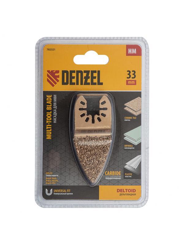 Насадка для МФИ шлифовальная двусторонняя дельта, узкая, HM, по плитке и дереву, 35 мм Denzel