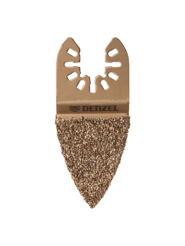 Насадка для МФИ шлифовальная двусторонняя дельта, узкая, HM, по плитке и дереву, 35 мм Denzel