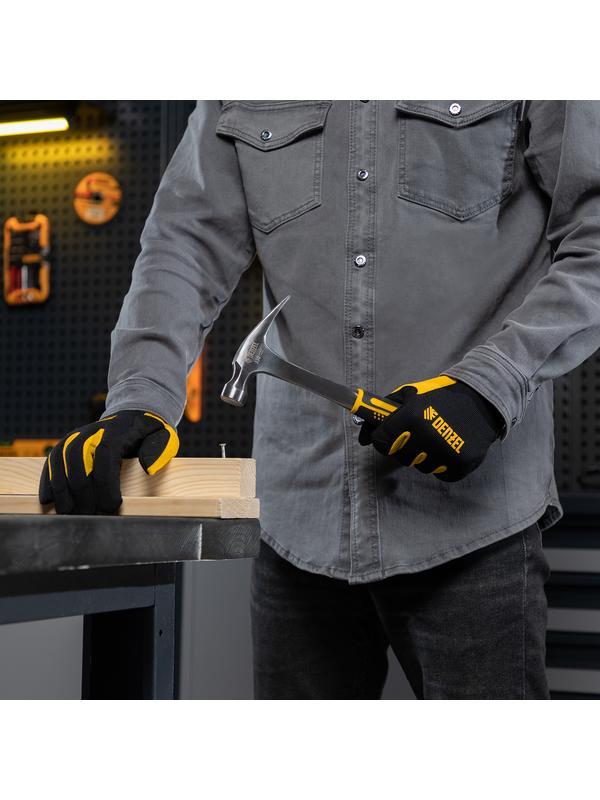 Молоток-гвоздодер 350 г, цельнометаллический, двухкомпонентная рукоятка Denzel