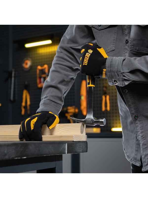 Молоток-гвоздодер 350 г, цельнометаллический, двухкомпонентная рукоятка Denzel