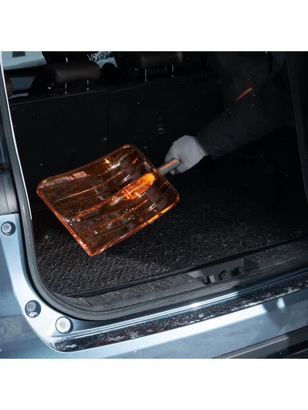 Лопата для уборки снега, поликарбонат, 270х360х840 мм, стальной черенок, усиленная Сибртех