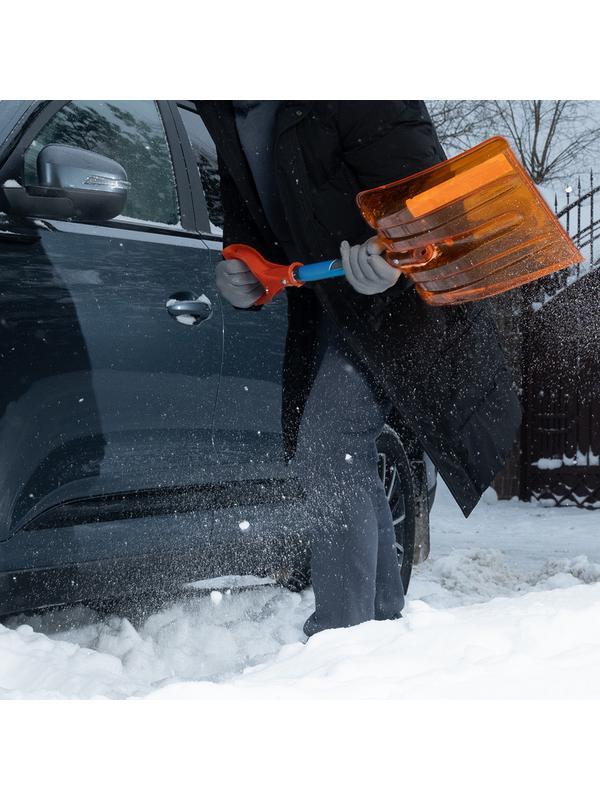 Лопата для уборки снега, поликарбонат, 270х360х840 мм, стальной черенок, усиленная Сибртех