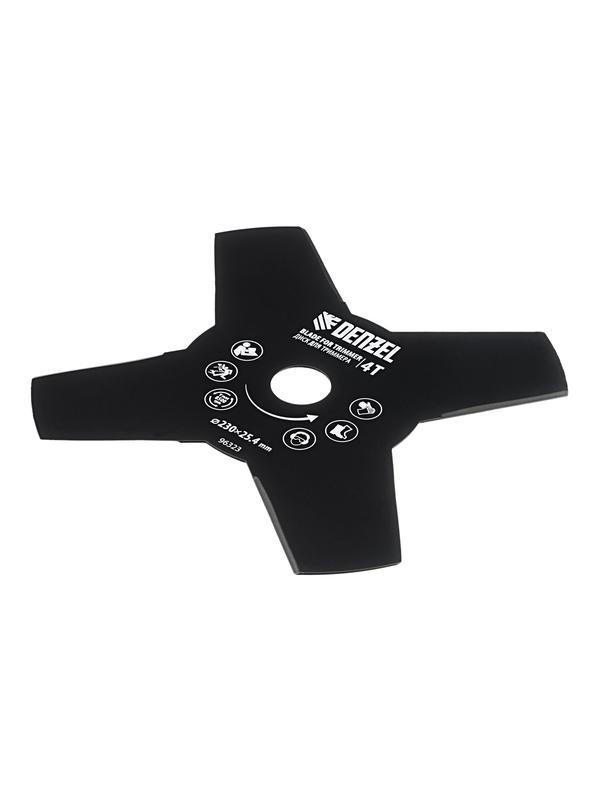 Диск для триммера, 230 х 25.4 мм, толщина 1.6 мм, 4 лезвия Denzel