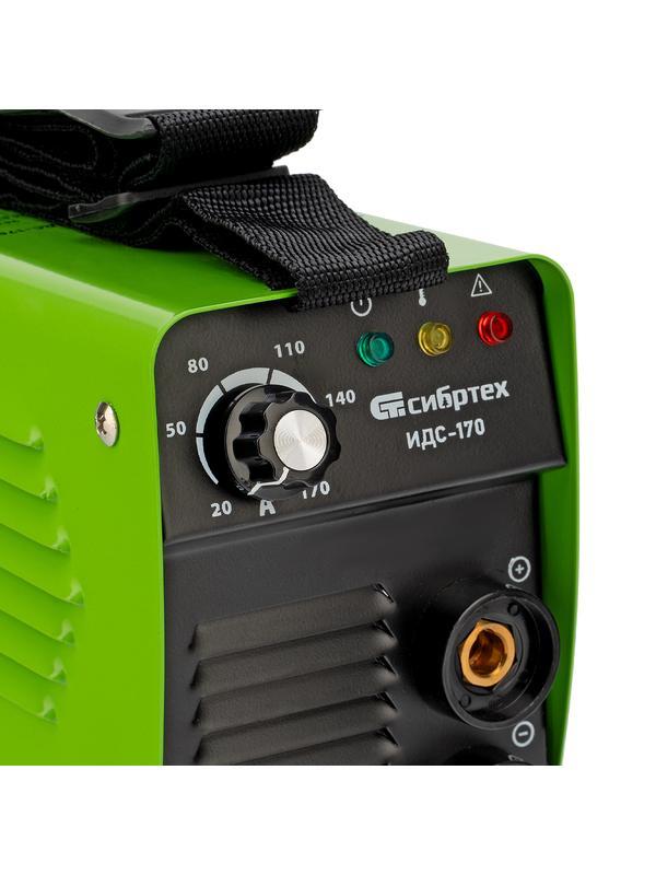 Аппарат инверторный дуговой сварки ИДС-170, 170 А, ПВ 80%, диаметр электрода 1.6-3.2 мм Сибртех