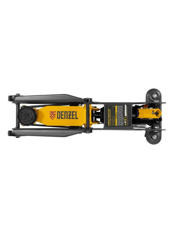 Домкрат гидравлический подкатной, 2 т, 135-385 мм, в пласт. кейсе Denzel