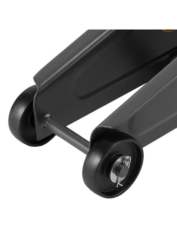 Домкрат гидравлический подкатной, 2 т, 135-385 мм, в пласт. кейсе Denzel