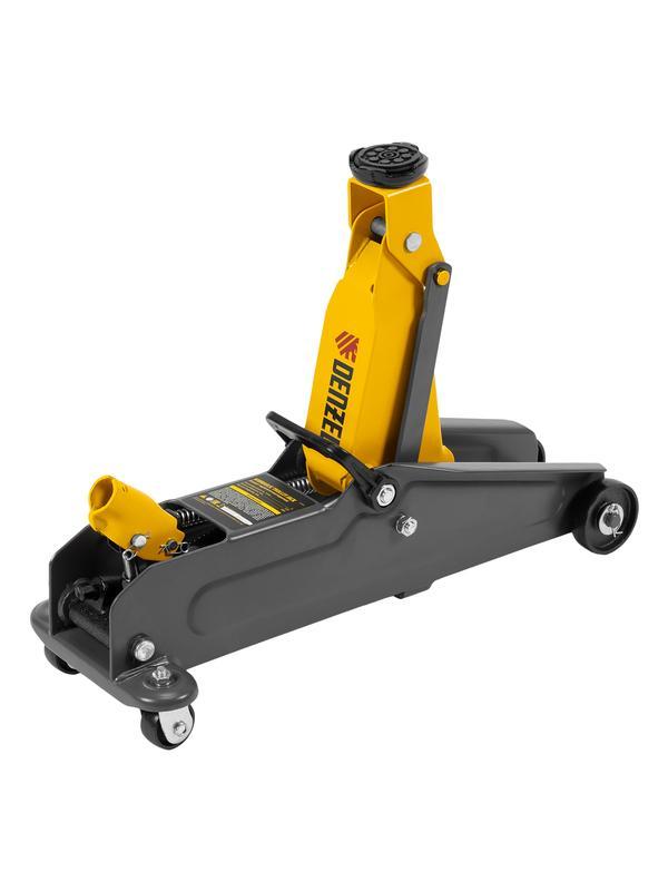 Домкрат гидравлический подкатной, 2 т, 135-385 мм, в пласт. кейсе Denzel