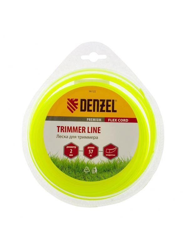 Леска для триммера, квадрат 2 мм х 57 м, блистер Flex cord Denzel