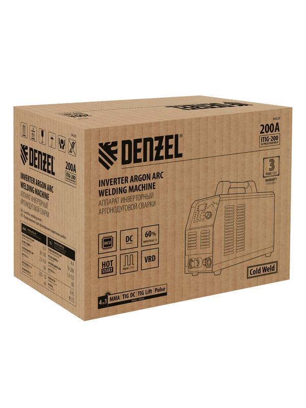 Аппарат инвертор. аргонодуговой сварки ITIG-200 DС Pulse Cold Weld, 200 А, ПВ 60%// Denzel