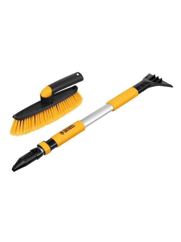 Щетка-сметка со скребком, телескоп, поворотная голова, 750-1120 мм Denzel