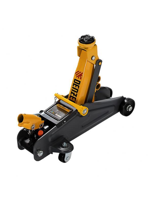 Домкрат гидравлический подкатной с фиксатором, 2 т, 130-330 мм Denzel