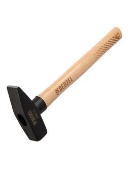 Молоток слесарный, 1000 г, кованый квадратный боек, буковая рукоятка Denzel