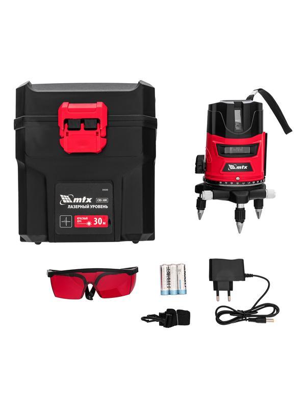 Лазерный уровень CRX-30R, 30 м, красный луч, батарейки, резьба 5/8
