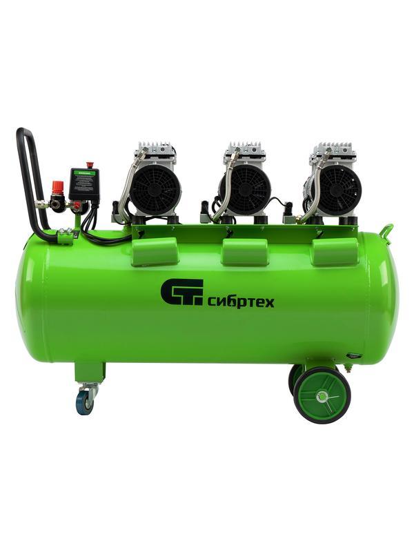 Компрессор безмаслянный малошумный МБ 2250/100, 2250 Вт, 100л, 400 л/мин// Сибртех