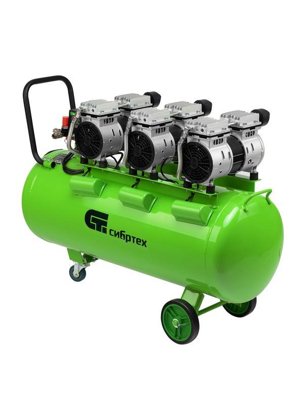 Компрессор безмаслянный малошумный МБ 2250/100, 2250 Вт, 100л, 400 л/мин// Сибртех