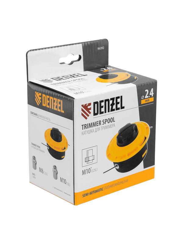 Катушка триммер. полуавтомат. легкая заправка гайка М10 М10 М8, лев.,шаг 1,0 1,25мм// Denzel