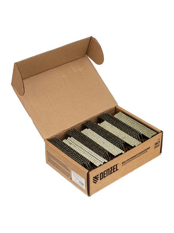 Гвозди для пнев. нейлера (крашен.), длина - 90 мм, диам. - 3,05 мм, 2000 шт. Denzel