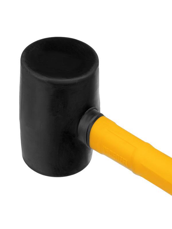 Киянка резиновая, 225 г, черная, фибергласовая рукоятка c TPR покрытием Denzel